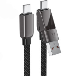 Καλώδιο Acefast C13-04 USB-C σε USB-C / USB-A 3A 60W Braided Μαύρο 1.2m 52943