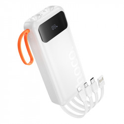 Power Bank Hoco J151A Spirit 20000mAh με 4 Καλώδια Φόρτισης, Φακό και LED Ένδειξη Λευκό 46796
