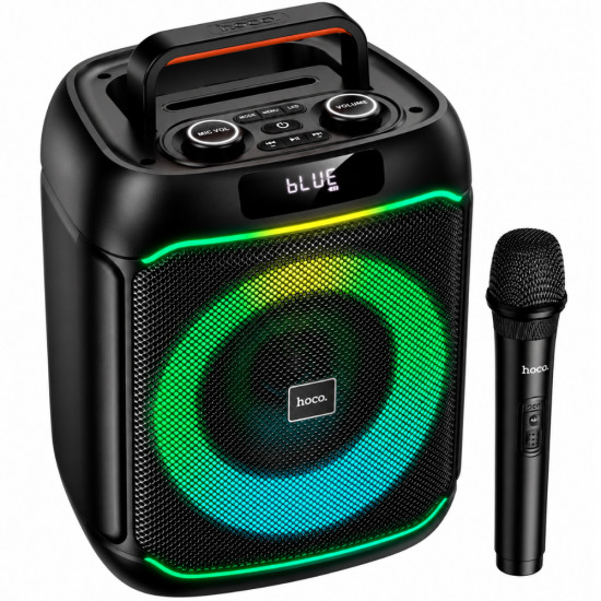 Φορητό Ηχείο Wireless Hoco. DS72 Ship Hi-Fi v5.0 4000mAh 20W AUX MicroSD USB FM με 1 Ασύρματο Μικρόφωνο και RGB Φωτισμό 52919