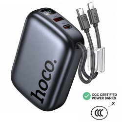 Power Bank Hoco Q55 Rock Mini 20000mAh PD20W QC USB-C USB-A και Ενσωματωμένα Καλώδια USB-C Lighting LED Γκρι με Πιστοποίηση CCC 52910