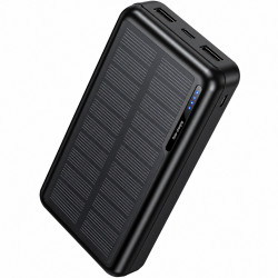 Power Bank Hoco J176A Honorifico 20000mAh 10W 1xUSB-C 2xUSB-A 1xMicroUSB με Solar Panel Μαύρο 52911