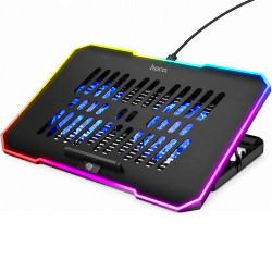 Laptop Cooler Hoco. DH19 Cool RGB με 2 Ανεμιστήρακια 1200Rpm και Stand Κινητού για Φορητούς Υπολογιστές έως 17 52924