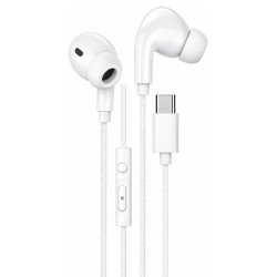 Hands Free Hoco. DM48 Rock Stereo USB-C με Μικρόφωνο 1.2m Λευκά Συμβατά με Όλες τις USB-C Συσκευές 52926