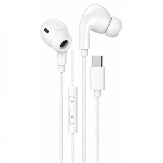 Hands Free Hoco. DM48 Rock Stereo USB-C με Μικρόφωνο 1.2m Λευκά Συμβατά με Όλες τις USB-C Συσκευές 52926