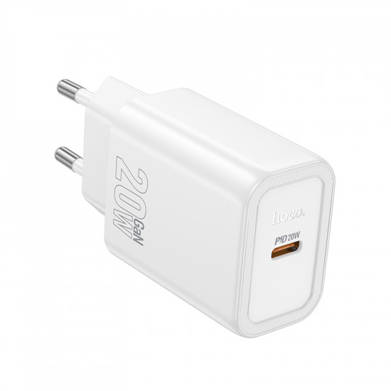 Φορτιστής Ταξιδίου Hoco N60 Gentle GaN με 1 Εξόδο Φόρτισης USB-C PD20W 5V 3.0A Λευκός 46540