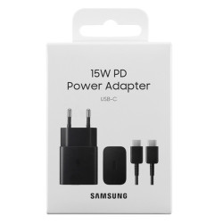 Φορτιστής Ταξιδίου Samsung Fast Charging EP-T1510XBEGEU 15W με Καλώδιο USB-C σε USB-C Μαύρο 37049
