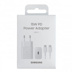 Φορτιστής Ταξιδίου Samsung Fast Charging EP-T1510XWEGEU 15W με Καλώδιο USB-C σε USB-C Λευκό 37050