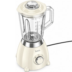 Μπλέντερ Hoco. HE33 Retro 1.5lt 500W με Λεπίδες απο Ανοξείδωτο Ατσάλι Γυάλινη Κανάτα 2 Ταχύτητες + Pulse Λευκό 52931