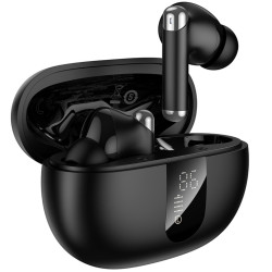 Wireless Hands Free Hoco EQ26 Nice ANC+ENC v5.4 300mAh 7 Ώρες Λειτουργίας Εναλλαγή Master / Slave Συμβατά με Siri Μαύρα 52869