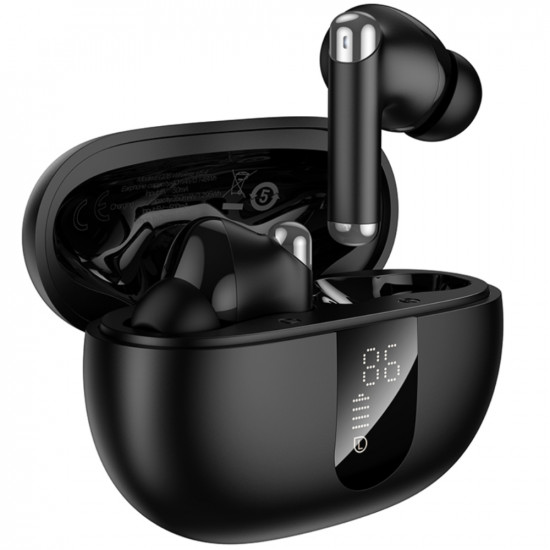 Wireless Hands Free Hoco EQ26 Nice ANC+ENC v5.4 300mAh 7 Ώρες Λειτουργίας Εναλλαγή Master / Slave Συμβατά με Siri Μαύρα 52869