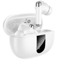 Wireless Hands Free Hoco EQ27 Fun ANC+ENC v5.4 300mAh 7 Ώρες Λειτουργίας Εναλλαγή Master / Slave Συμβατά με Siri Λευκά 52870