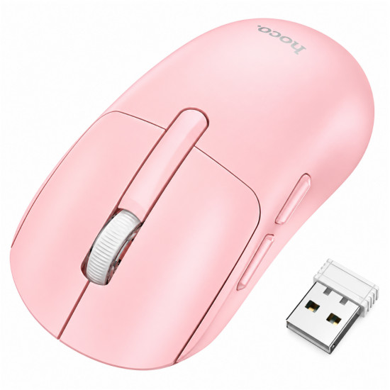 Ασύρματο Ποντίκι Hoco. DI88 Dragon Ultra-light 1600dpi 6 Πλήκτρων 2.4GHz + BT v5.2 Ροζ 52929