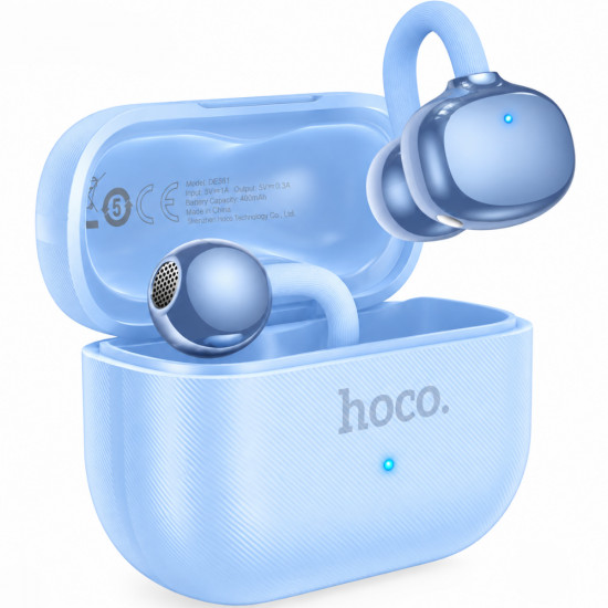 Wireless Hands Free Open-Ear Hoco. DES61 Cool TWS v6.0 250mAh 6h Ώρες Λειτουργίας Μπλε με Μπλε Silicon Sleeve 52936