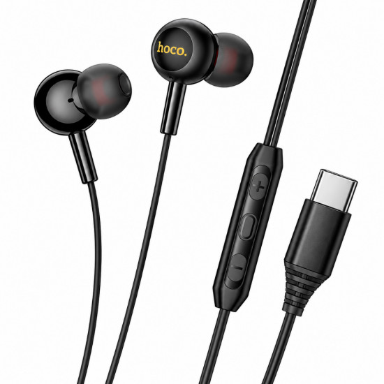 Hands Free Hoco M120 Gratified USB-C Universal Earphones Hi-Fi Stereo RGB Μαύρα 1.2m 52904