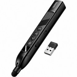Hoco GM205 Smart Active Pen 2.4GHz 180mAh USB-A USB-C Ιδανικό για Έλεγχο Παρουσιάσεων με Laser και Τηλεσκοπικό Pointer έως 38.5cm Μαύρο 52900
