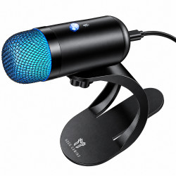 Επιτραπέζιο Μικρόφωνο Hoco L50 Profit για Streaming Gaming Video Calls RGB USB-C Πολυκατευθυντικό Μικρόφωνο Κουμπί Mute Μαύρο 52897