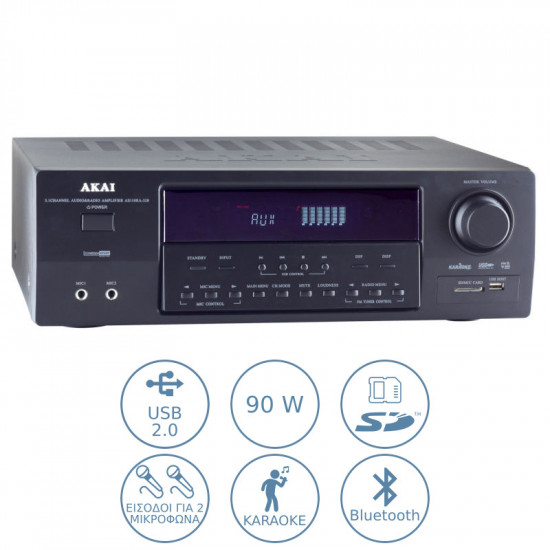 Akai AS110RA-320BT Ραδιοενισχυτής karaoke με Bluetooth και USB – 90 W