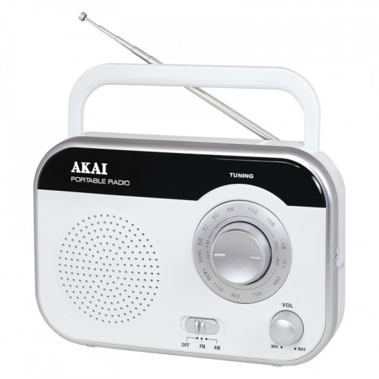 Akai PR003A-410W Φορητό αναλογικό ραδιόφωνο με είσοδο ακουστικών