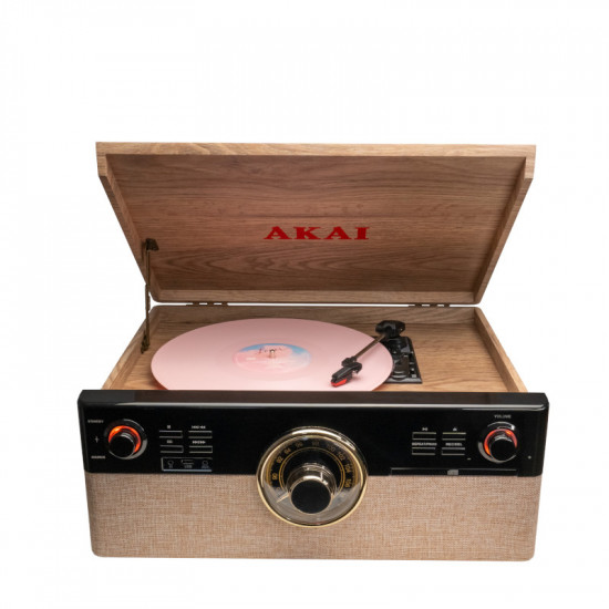 Αkai ATT-300CC Πικάπ με υποδοχή για CD και κασέτα, με Bluetooth, USB, FM, AUX, RCA και υποδοχή ακουστικών-2x9W RMS