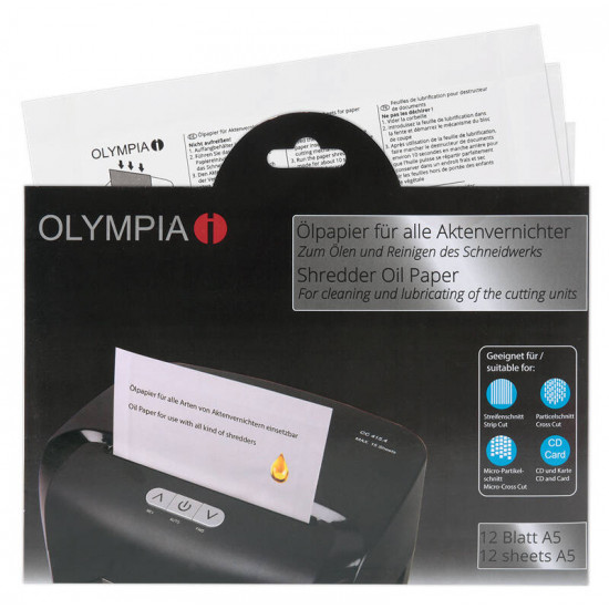 Olympia 9130 Χαρτί με λάδι για καταστροφείς εγγράφων 12 τμχ Α5