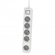 Philips CHP2154W/GRS Πολύμπριζο 5 Θέσεων με Διακόπτη & Παιδική Προστασία, Καλώδιο 1,5 m (Άσπρο)