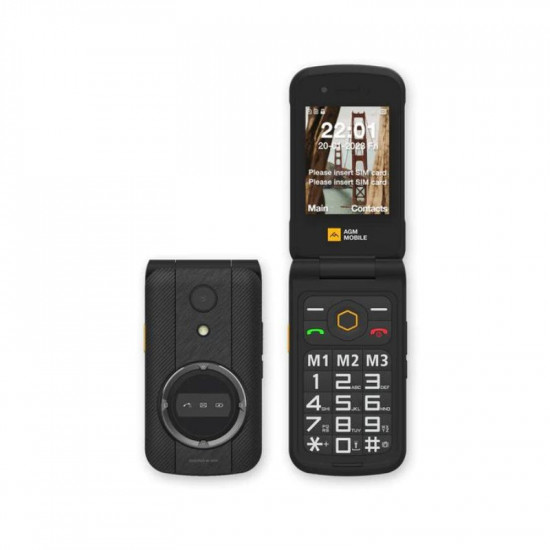 AGM M8 FLIP Μαύρο αδιάβροχο κινητό τηλέφωνο, MIL-STD-810H, Dual Sim, οθόνη 2.8″, SOS συμβατό με ακουστικά βαρηκοΐας