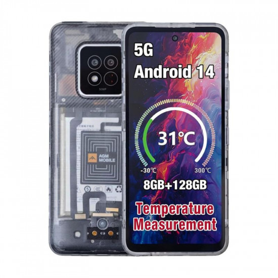 AGM X6 Phantom Smart αδιάβροχο κινητό τηλέφωνο 5G, ανθεκτικό σε πτώση IP68/69Κ (8GB/128GB), NFC Dual SIM, MIL-STD-810H