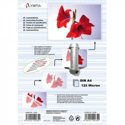 Olympia 9185 Φύλλα πλαστικοποίησης για Α4 σε κουτί 125 microns 25 τμχ