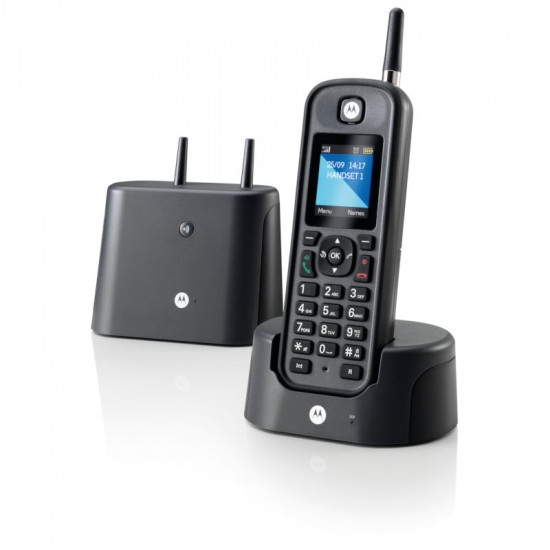Motorola O201 Black GR (Ελληνικό Μενού) Αδιάβροχο ασύρματο τηλέφωνο με εμβέλεια έως και 1 km