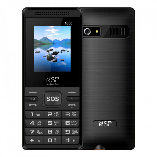 NSP 1850DS BLACK (Ελληνικό Μενού) Κινητό τηλέφωνο Dual SIM με Bluetooth, οθόνη 1.8″, κουμπί SOS, 30 ημέρες αυτονομία και ΔΩΡΟ hands-free