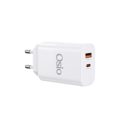 Osio OTU-5965W Ταχυφορτιστής Ρεύματος GaN 65W PD με USB-A & USB-C (Λευκός)