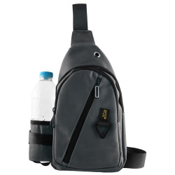 Nsp N124 Τσαντάκι Ώμου Crossbody Αδιάβροχο 6.9L (Σκούρο Γκρι) (8387869)
