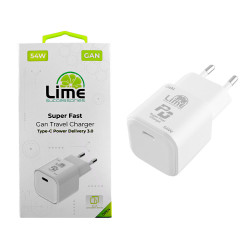 Lime LTC54W Φορτιστής Ταξιδιού GaN PD 3.0 54W (8367700)