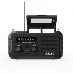 Akai APR-801 Ραδιόφωνο Επιβίωσης με Ηλιακό Πάνελ, Δυναμό & Bluetooth (Μαύρο)