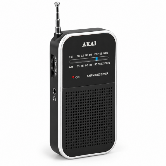 Akai APR-351 – Mini Φορητό Ραδιόφωνο AM/FM με Τηλεσκοπική Κεραία & Έξοδο Ακουστικών