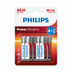 Philips LR6P6BP/GRS Power Alkaline Αλκαλικές Μπαταρίες AA 1.5V (6 τεμ.)