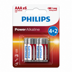 Philips LR03P6BP/GRS Power Alkaline Αλκαλικές Μπαταρίες AAA 1.5V (6 τεμ.)