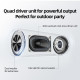 QCY SP7 Black -  Portable Bluetooth Speaker w Stereo Sound 40W, Mic for Calls, RGB Light Show
