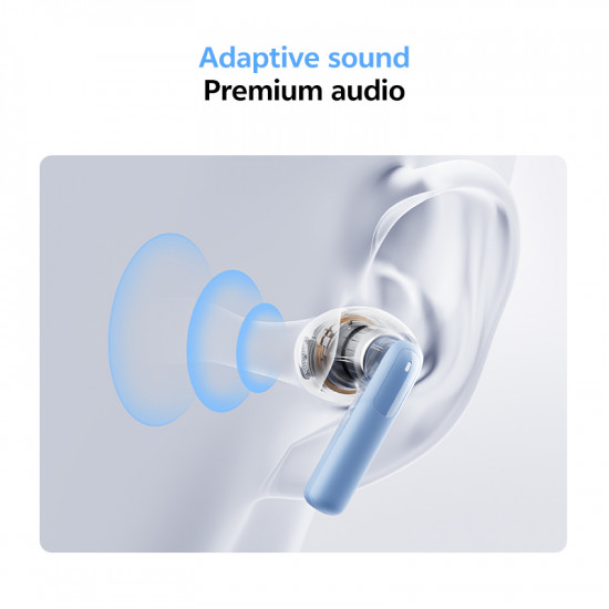 QCY AilyBuds E20 White- Hybrid ANC Semi-Ear TWS earbuds 6mics 13mm dynamic driver IPX4 BT5.4 35h