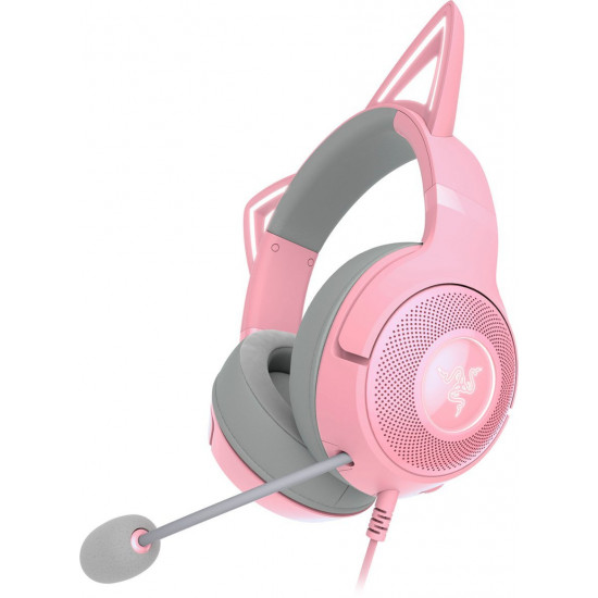 Razer KRAKEN KITTY V2 - Quartz - RGB - USB 7.1 Gaming Headset - Kitty Ears - PC / PS5 / SWITCH