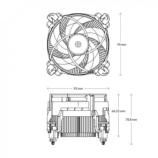 ARCTIC Alpine 17 – 95W CPU Cooler for Intel socket 1700