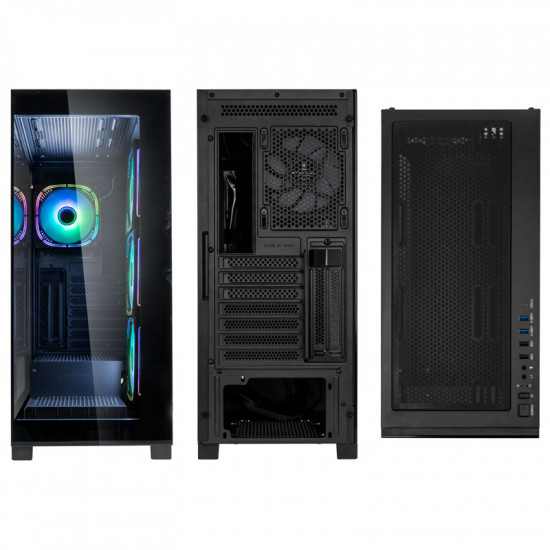 Kolink Unity Peak ARGB Midi Tower Showcase - Black ATX 400mm clearance with 4 ARGB Fans