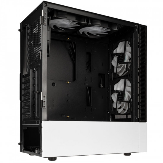 Kolink Observatory MX Mesh ARGB Midi Tower Case – Black/White (with 5 ARGB fans - 2x140mm & 3x120mm)