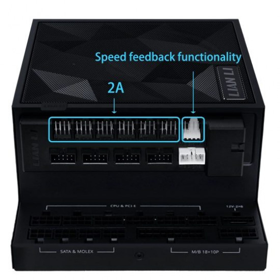 Lian Li EG-HUB01B Black Detachable PSU USB & Fan Hub - for Edge Gold