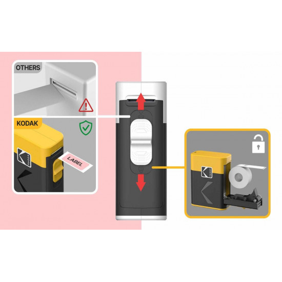 Kodak Label ERA M50 Label Maker Machine, Yellow (Label Printer with 1 Roll Sticker Label)