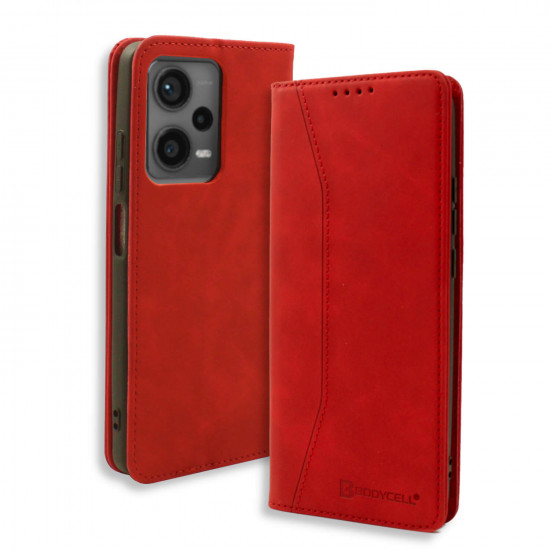 Bodycell Book Case Pu Leather Xiaomi Note 12 Pro 5G Red