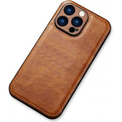 Bodycell Pattern Leather Backcover iPhone 14 Plus Brown