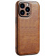 Bodycell Pattern Leather Backcover iPhone 14 Pro Max Brown
