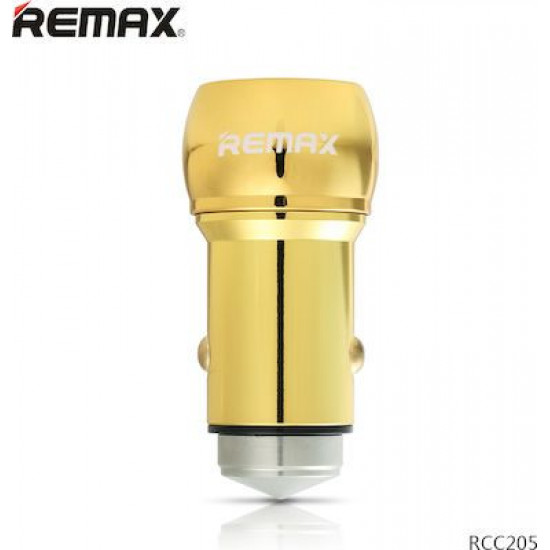 REMAX  Adapter USB 12V DUAL 2.4A Gold