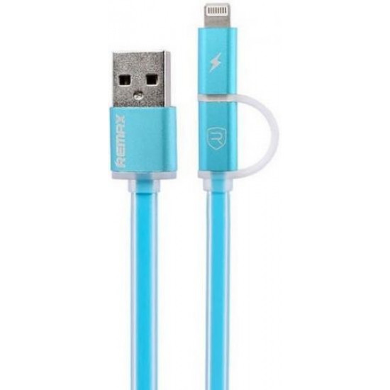 REMAX  DATA Cable AURORA iP 6/7 + micro Blue